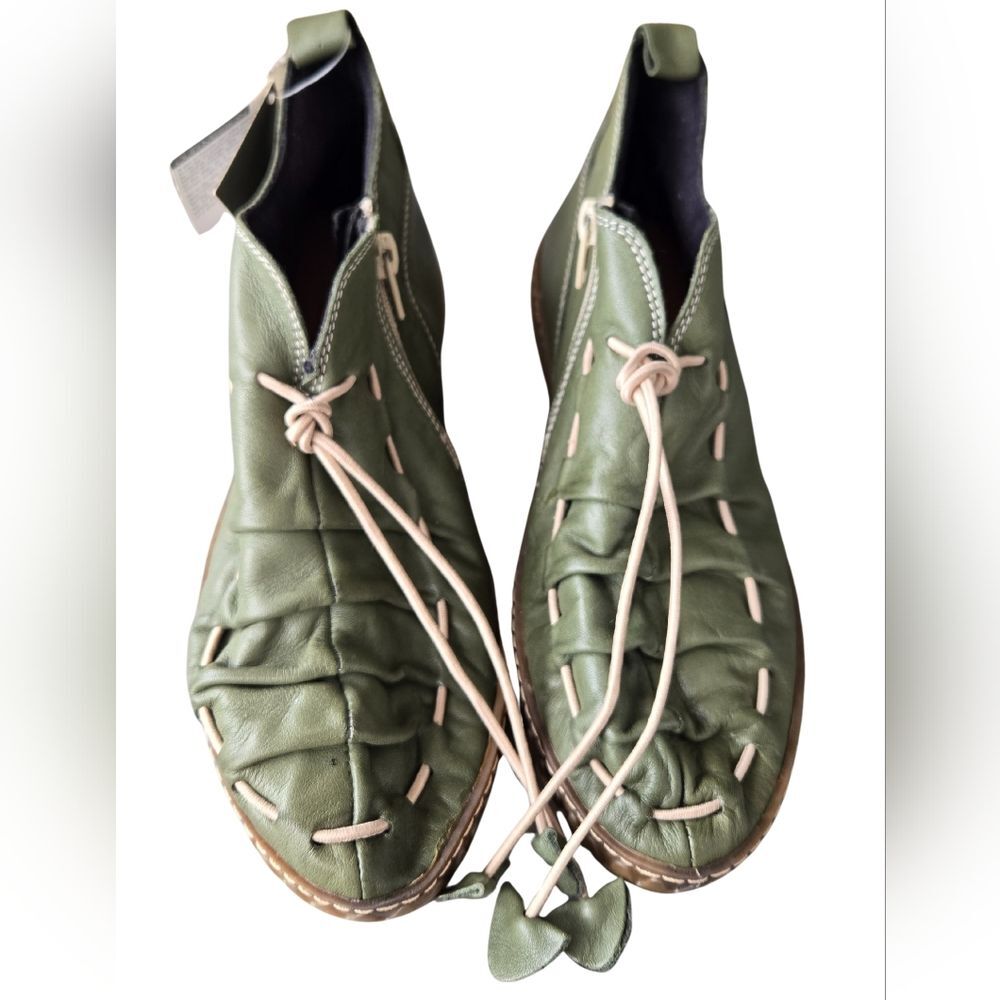 Forest Green Goblincore Renaissance Nature Fairy Whimsical Elfcore Wedge Boots